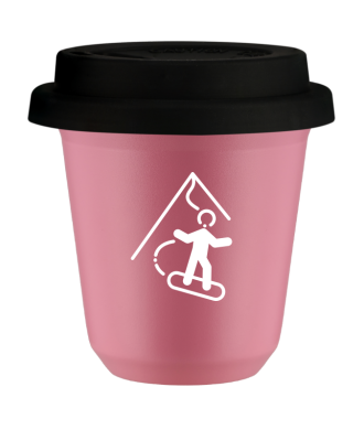 Tasse 80 ml ROSE "Snowboard (blanc)", avec couvercle noir Tasse 80 ml ROSE "Snowboard (blanc)", avec couvercle noir