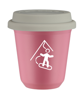 Tasse 80 ml ROSE "Snowboard (blanc)", avec couvercle blanc Tasse 80 ml ROSE "Snowboard (blanc)", avec couvercle blanc