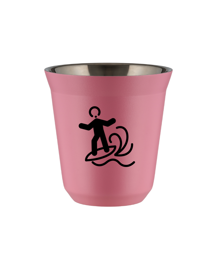 Tasse 80 ml ROSE "Planche à voile (noir)"