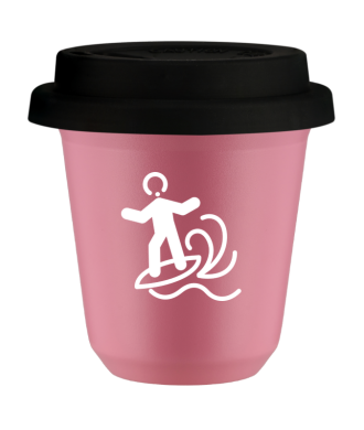 Tasse 80 ml ROSE "Planche à voile (blanc)", avec couvercle noir Tasse 80 ml ROSE "Planche à voile (blanc)", avec couvercle noir