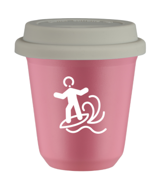 Tasse 80 ml ROSE "Planche à voile (blanc)", avec couvercle blanc Tasse 80 ml ROSE "Planche à voile (blanc)", avec couvercle blanc