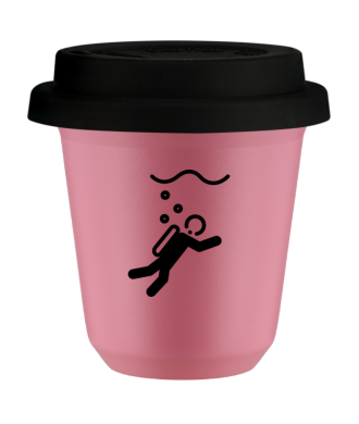 Tasse 80 ml ROSE "Plongée (noir)", avec couvercle noir Tasse 80 ml ROSE "Plongée (noir)", avec couvercle noir