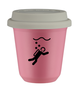 Tasse 80 ml ROSE "Plongée (noir)", avec couvercle blanc Tasse 80 ml ROSE "Plongée (noir)", avec couvercle blanc