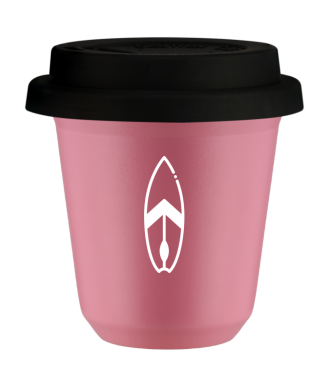 Tasse 80 ml ROSE "Planche (blanc)", avec couvercle noir Tasse 80 ml ROSE "Planche (blanc)", avec couvercle noir
