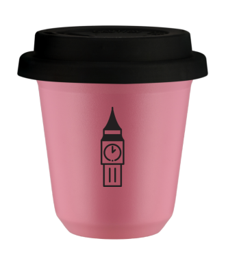 Tasse 80 ml ROSE "BIG BEN", avec couvercle noir Tasse 80 ml ROSE "BIG BEN", avec couvercle noir