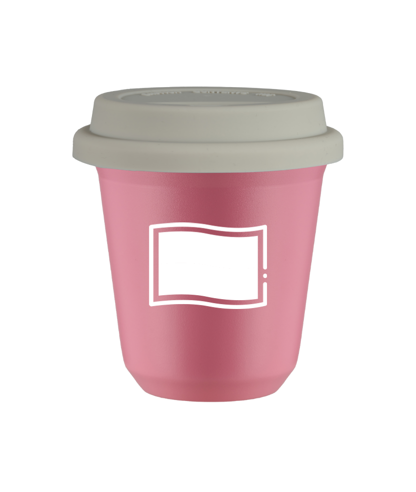 Tasse 80 ml ROSE "Drapeau polonais (blanc)", avec couvercle blanc