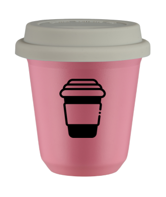 Tasse 80 ml ROSE, avec couvercle blanc Tasse 80 ml ROSE, avec couvercle blanc
