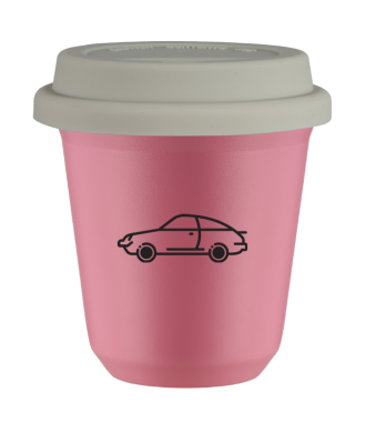 Tasse 80 ml ROSE "Voiture", avec couvercle blanc Tasse 80 ml ROSE "Voiture", avec couvercle blanc