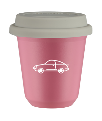 Tasse 80 ml ROSE "Voiture (blanc)", avec couvercle blanc Tasse 80 ml ROSE "Voiture (blanc)", avec couvercle blanc