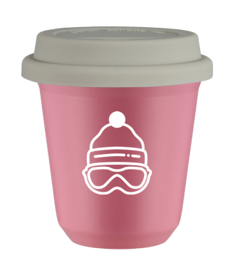 Tasse 80 ml ROSE "Casquette (blanc)", avec couvercle blanc Tasse 80 ml ROSE "Casquette (blanc)", avec couvercle blanc
