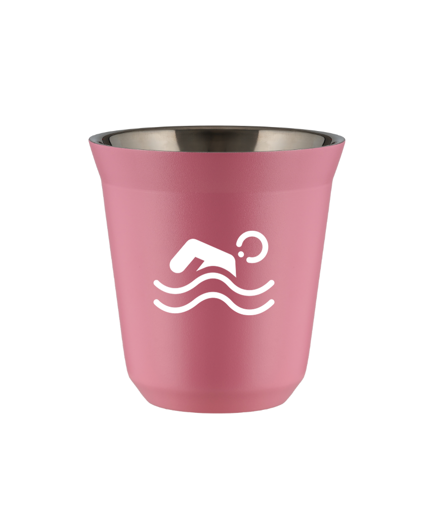 Tasse 80 ml ROSE "Natation (blanc)"