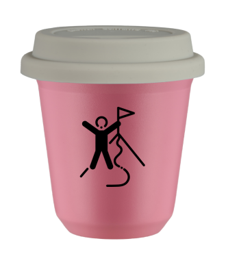Tasse 80 ml ROSE "Escalade 1 (noir)", avec couvercle blanc Tasse 80 ml ROSE "Escalade 1 (noir)", avec couvercle blanc