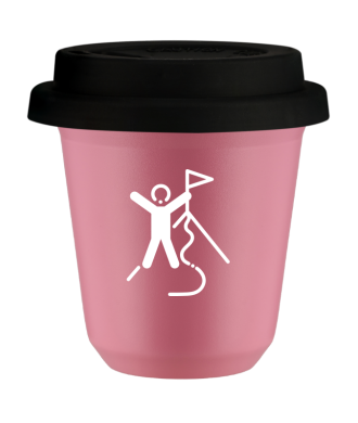 Tasse 80 ml ROSE "Escalade 1 (blanc)", avec couvercle noir Tasse 80 ml ROSE "Escalade 1 (blanc)", avec couvercle noir