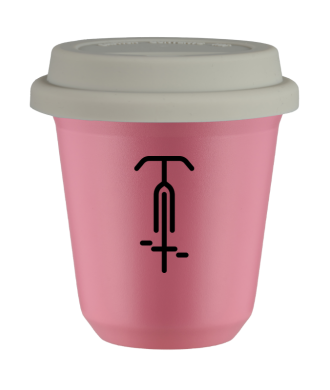 Tasse 80 ml ROSE "Cyclisme 1 (noir)", avec couvercle blanc Tasse 80 ml ROSE "Cyclisme 1 (noir)", avec couvercle blanc