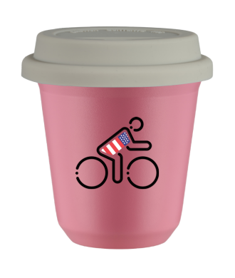 Tasse 80 ml ROSE "Cycliste aux couleurs britanniques (noir)", avec couvercle blanc Tasse 80 ml ROSE "Cycliste aux couleurs britanniques (noir)", avec couvercle blanc