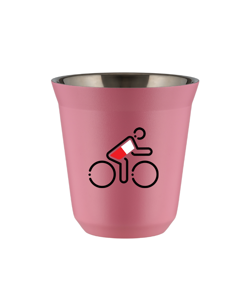 Tasse 80 ml ROSE "Cycliste aux couleurs polonaises (noir)"