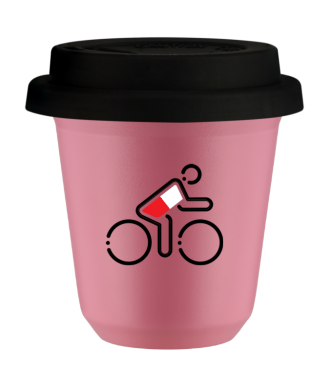 Tasse 80 ml ROSE "Cycliste aux couleurs polonaises (noir)", avec couvercle noir Tasse 80 ml ROSE "Cycliste aux couleurs polonaises (noir)", avec couvercle noir