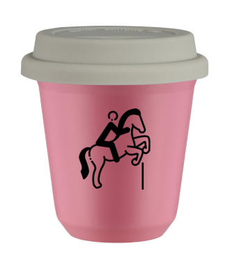 Tasse 80 ml ROSE "Équitation 1", avec couvercle blanc Tasse 80 ml ROSE "Équitation 1", avec couvercle blanc