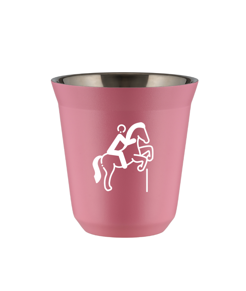 Tasse 80 ml ROSE "Équitation 1 (blanc)"