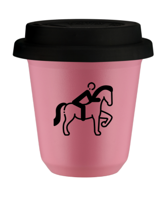 Tasse 80 ml ROSE "Équitation 2 (noir)", avec couvercle noir Tasse 80 ml ROSE "Équitation 2 (noir)", avec couvercle noir