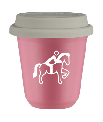 Tasse 80 ml ROSE "Équitation 2 (blanc)", avec couvercle blanc Tasse 80 ml ROSE "Équitation 2 (blanc)", avec couvercle blanc