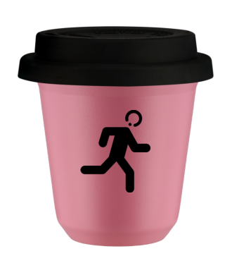 Tasse 80 ml ROSE "Coureur", avec couvercle noir Tasse 80 ml ROSE "Coureur", avec couvercle noir