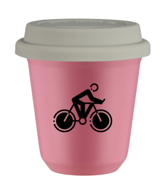 Tasse 80 ml ROSE "Cyclisme 2", avec couvercle blanc Tasse 80 ml ROSE "Cyclisme 2", avec couvercle blanc