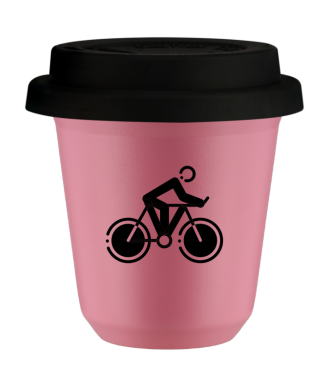 Tasse 80 ml ROSE "Cyclisme 2 (noir)", avec couvercle noir Tasse 80 ml ROSE "Cyclisme 2 (noir)", avec couvercle noir