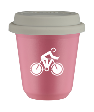 Tasse 80 ml ROSE "Cyclisme 2 (blanc)", avec couvercle blanc Tasse 80 ml ROSE "Cyclisme 2 (blanc)", avec couvercle blanc