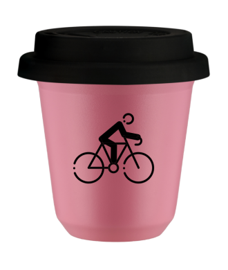 Tasse 80 ml ROSE "Cyclisme 3 (noir)", avec couvercle noir Tasse 80 ml ROSE "Cyclisme 3 (noir)", avec couvercle noir