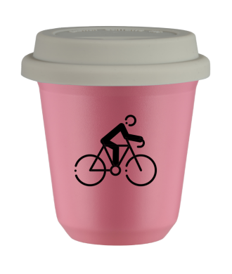 Tasse 80 ml ROSE "Cyclisme 3 (noir)", avec couvercle blanc Tasse 80 ml ROSE "Cyclisme 3 (noir)", avec couvercle blanc