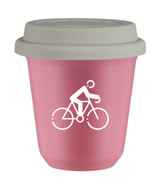 Tasse 80 ml ROSE "Cyclisme 3 (blanc)", avec couvercle blanc Tasse 80 ml ROSE "Cyclisme 3 (blanc)", avec couvercle blanc