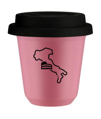 Tasse 80 ml ROSE "Italie", avec couvercle noir Tasse 80 ml ROSE "Italie", avec couvercle noir