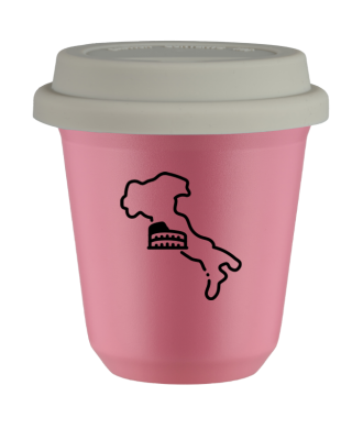 Tasse 80 ml ROSE "Italie", avec couvercle blanc Tasse 80 ml ROSE "Italie", avec couvercle blanc