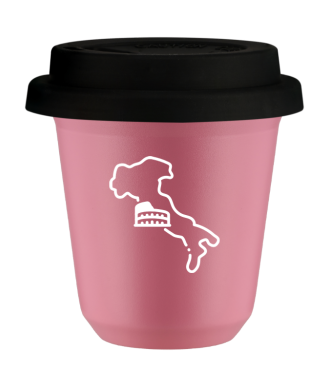 Tasse 80 ml ROSE "Italie (blanc)", avec couvercle noir Tasse 80 ml ROSE "Italie (blanc)", avec couvercle noir