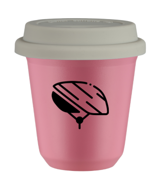 Tasse 80 ml ROSE "Casque (noir)", avec couvercle blanc Tasse 80 ml ROSE "Casque (noir)", avec couvercle blanc