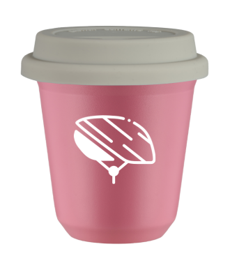 Tasse 80 ml ROSE "Casque (blanc)", avec couvercle blanc Tasse 80 ml ROSE "Casque (blanc)", avec couvercle blanc