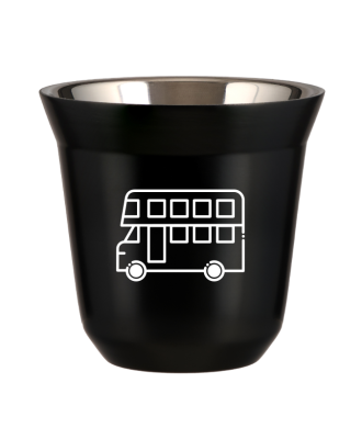 Tasse 80 ml NOIR "Bus (blanc)" Tasse 80 ml NOIR "Bus (blanc)"