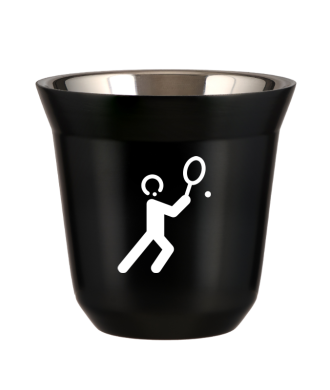 Tasse 150 ml NOIR "Tennis 1 (blanc)" Tasse 150 ml NOIR "Tennis 1 (blanc)"
