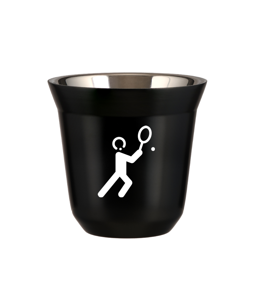 Tasse 150 ml NOIR "Tennis 1 (blanc)"