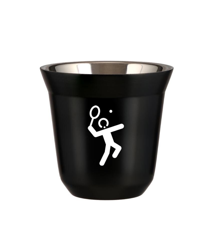 Tasse 150 ml NOIR "Tennis 2 (blanc)"