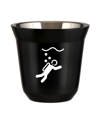 Tasse 150 ml NOIR "Plongée (blanc)" Tasse 150 ml NOIR "Plongée (blanc)"