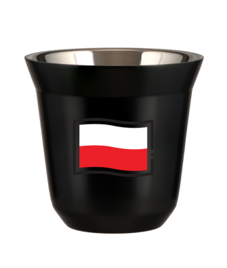 Tasse 150 ml NOIR "Drapeau polonais (noir)" Tasse 150 ml NOIR "Drapeau polonais (noir)"