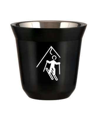 Tasse 80 ml NOIR "Ski (blanc)" Tasse 80 ml NOIR "Ski (blanc)"