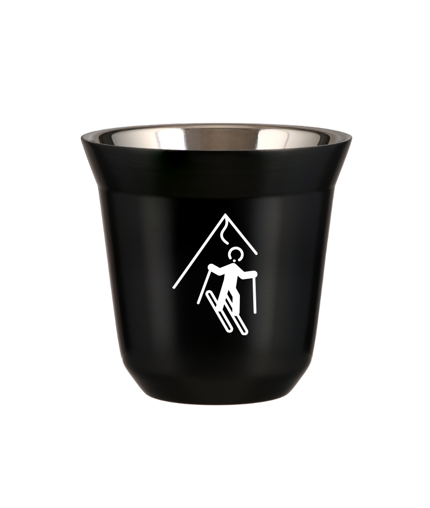 Tasse 80 ml NOIR "Ski (blanc)"