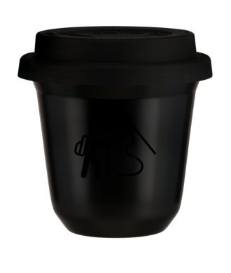 Tasse 150 ml NOIR "Escalade 2 (noir)", avec couvercle noir Tasse 150 ml NOIR "Escalade 2 (noir)", avec couvercle noir