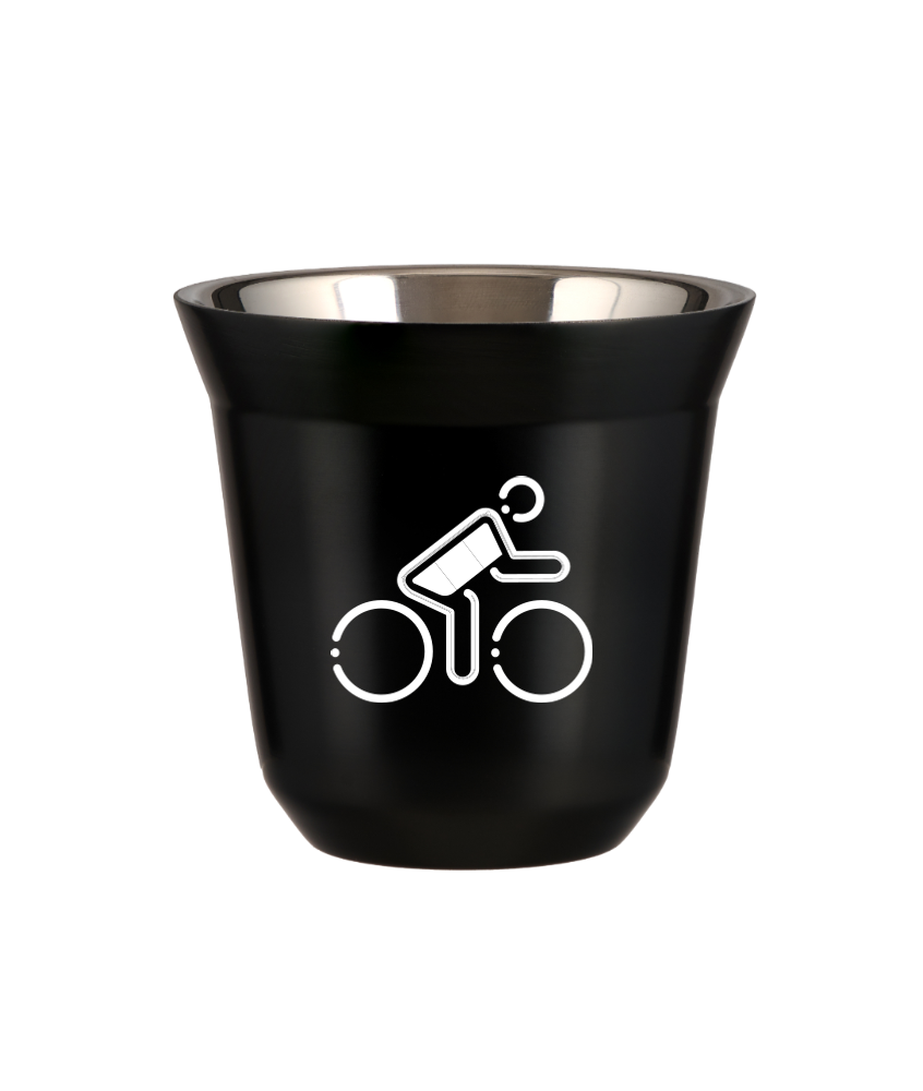 Tasse 150 ml NOIR "Cycliste aux couleurs allemandes (blanc)"