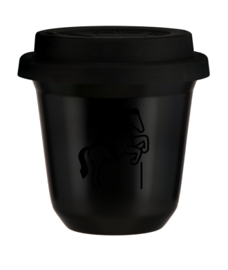Tasse 150 ml NOIR "Équitation 1 (noir)", avec couvercle noir Tasse 150 ml NOIR "Équitation 1 (noir)", avec couvercle noir