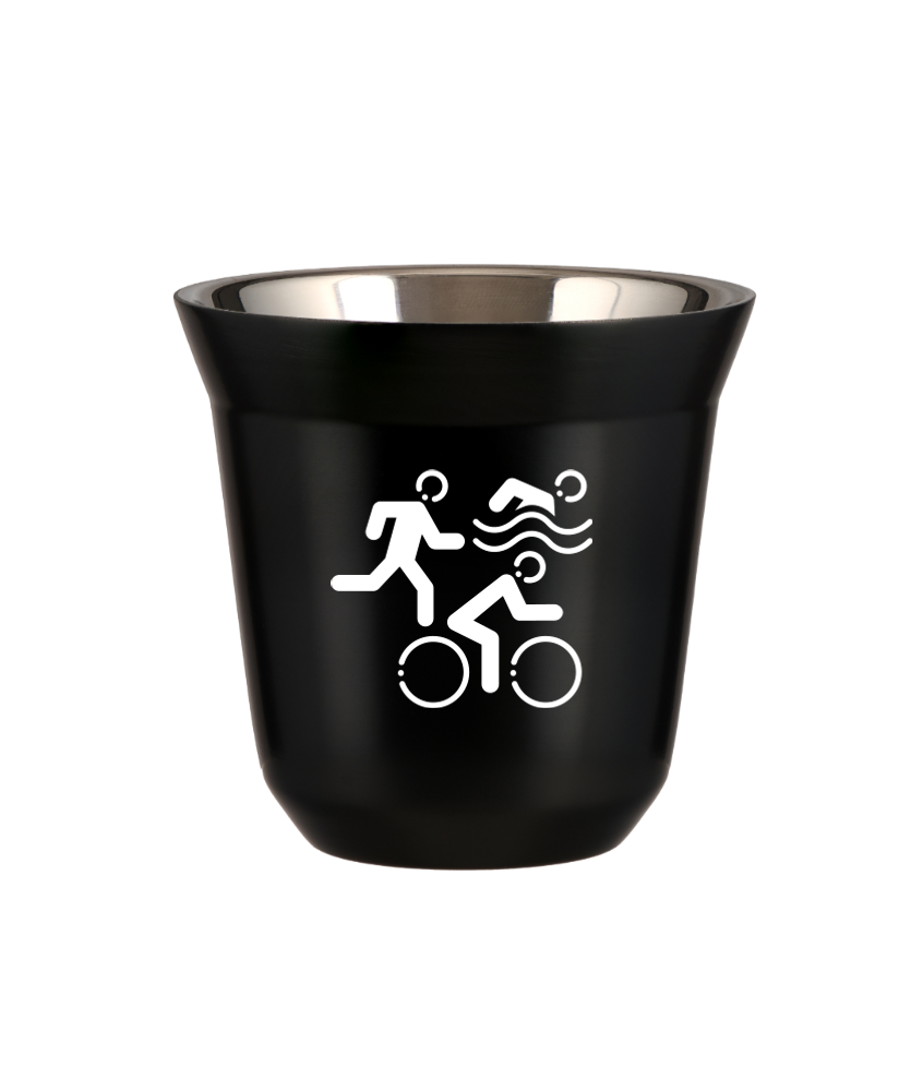 Tasse 150 ml NOIR "Sports (blanc)"