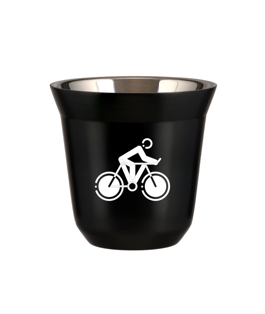 Tasse 150 ml NOIR "Cyclisme 2 (blanc)"